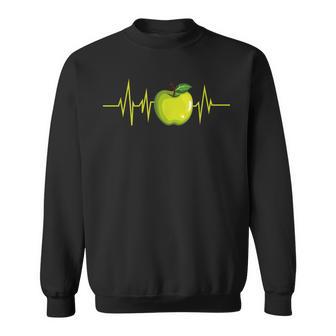 Green Apple Fruit Heartbeat Ecgegan Sweatshirt - Geschenkecke