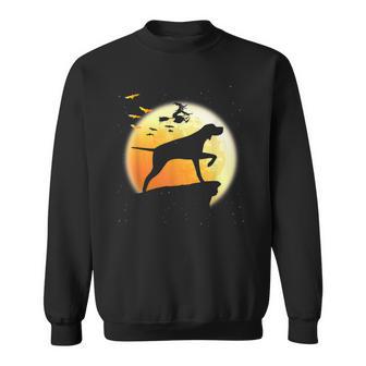 Gsp Dog Scary And Moon Halloween Costume Sweatshirt - Monsterry