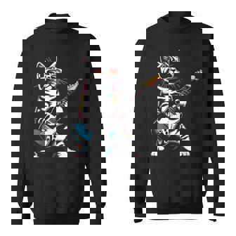 Guitar Cat Novelty Rock Music Band Concert Cat Sweatshirt - Thegiftio UK