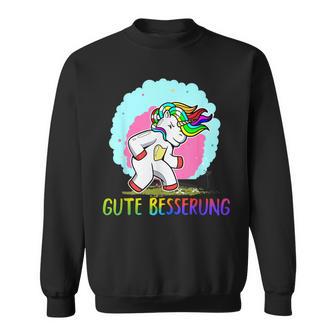 Gute Besserung Unicorn Unicorn Belly Pain Sick Flu Sweatshirt - Geschenkecke