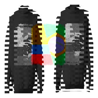 Half Colombian Half Brazilian Flag Heritage Pride Roots Sweatshirt - Seseable