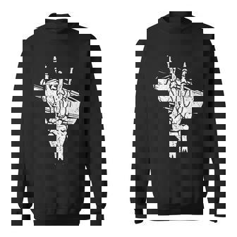 Halloween Bartender Rock On Hand Shaker Skeleton Bartending Sweatshirt | Seseable UK