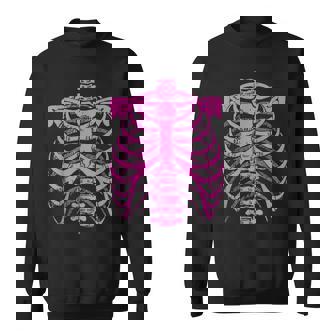 Halloween Pastel Pink Skeleton Rib Cage Sweatshirt - Thegiftio