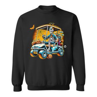 Halloween Skeleton Golf Cart Golfer Sweatshirt - Thegiftio UK