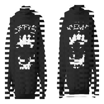 Halloween Werewolf Teeth Bite Me Monster Teeth Sweatshirt - Monsterry