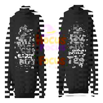 Halloween Witch Hat Teacher Hocus Pocus Everybody Focus Boo Sweatshirt - Monsterry