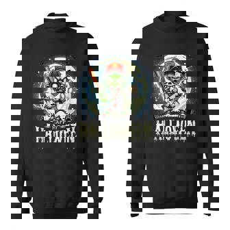 Halloween Zombie Baseball Skeleton Baseball Player Sweatshirt - Monsterry