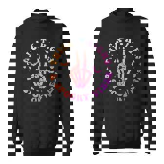 Halooween Tie Dye Thick Thighs Spooky Vibes Skeleton Hand Sweatshirt - Monsterry
