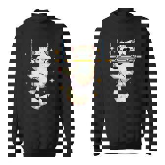 Hang In There Aerial Kitty Aerialist Cat Trapeze Sweatshirt - Monsterry