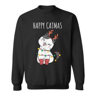 Happy Catmas Lustiges Weihnachts Katze Christmas Tree Sweatshirt - Geschenkecke