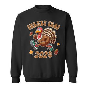 Happy Thanksgiving Day Running Turkey Turkey Trot 2024 Sweatshirt - Thegiftio UK