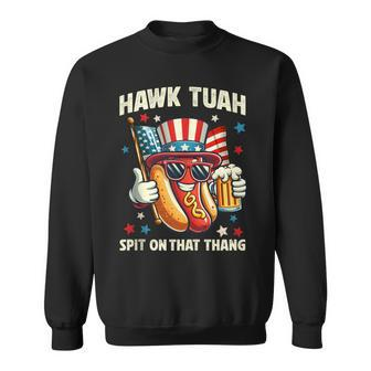 Hawk Tush Spit On That Thing Retro Hot Dog 4Th Of July Sweatshirt - Monsterry DE