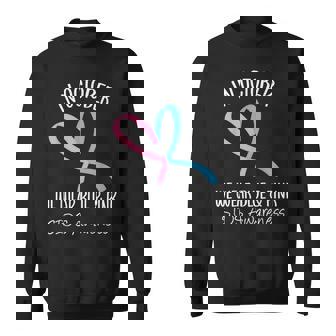 Heart In October We Wear Blue & Pink Sids Awareness Ribbon Sweatshirt - Monsterry