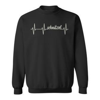 Heartbeat Ekg Schnitzel I Love Schnitzel Sweatshirt - Geschenkecke