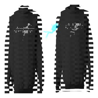 Heartbeat Scuba Diving Diver Underwater Dive Deep-Sea Swim Sweatshirt - Monsterry