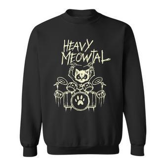 Heavy Metal Cat Drummer Headbanger Cat Sweatshirt - Geschenkecke