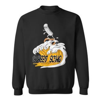 Hefeweizen Welle Mit Surfende Weißwurst Basst Scho Pretzel Sweatshirt - Geschenkecke