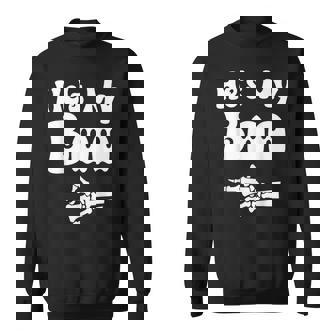 He's My Boo Skeleton Couples Matching Couple Halloween Sweatshirt - Thegiftio UK