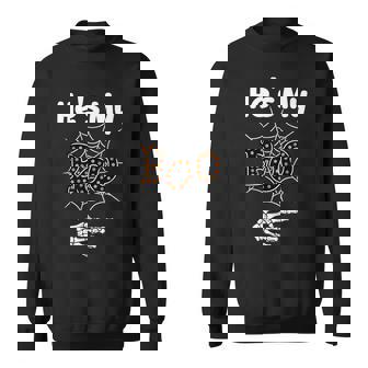 He's My Boo Spider Skull Matching Halloween Pajama Couples Sweatshirt - Monsterry