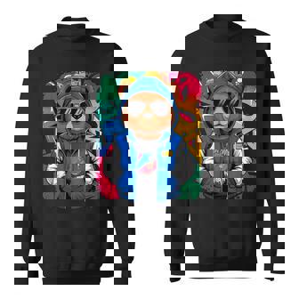 Hip Hop Teddy Bear With Sunglasses Rap Music Sweatshirt - Thegiftio