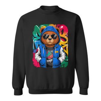 Hip Hop Teddy Bear With Sunglasses Rap Music Sweatshirt - Thegiftio UK