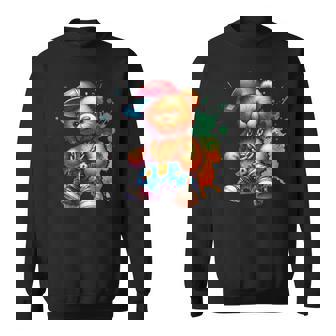 Hip Hop Teddy Bear Watercolour Sweatshirt | Seseable UK