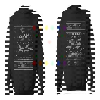 Ho Ho Homosexual Gay Xmas Pride Ugly Christmas Sweater 2023 Sweatshirt - Thegiftio UK