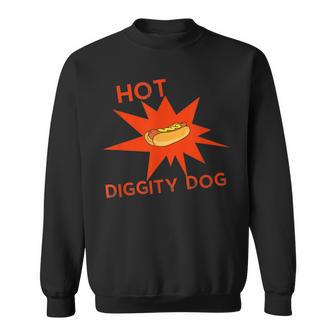 Hot Diggity Dog Lover Hotdogs Stand Party Food Bbq Grill Sweatshirt - Monsterry