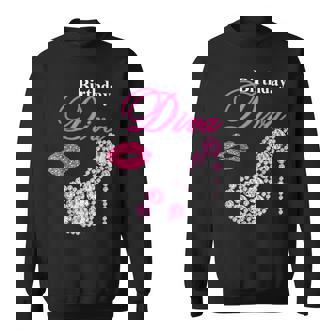 Hot Pink Lips High Heel Afro Diva Birthday Melanin Sweatshirt - Thegiftio UK