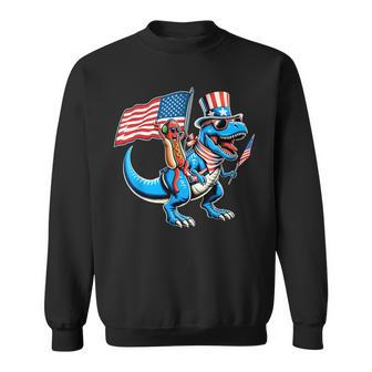 Hotdog Trex Dinosaur 4Th Of July Amerisaurus Toddler Boy Kid Sweatshirt - Monsterry