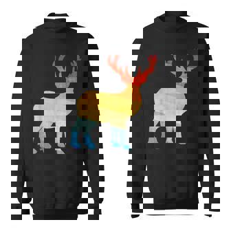 Hunting Deer With Sunglasses 70s 80s 90s Sweatshirt - Monsterry