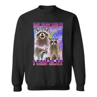 Idk How Much Longer I Can Slay Raccoon Sweatshirt - Thegiftio UK