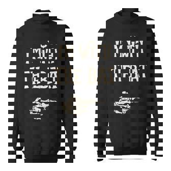 I'm With The Bat Halloween Couple Costume Bat Costume Sweatshirt - Monsterry