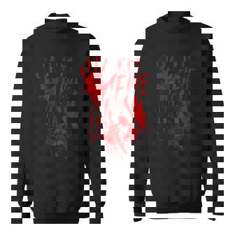 I'm Fine Bloody Hand Blood Stained Splatter Halloween Sweatshirt - Thegiftio UK