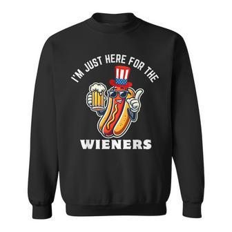 I'm Just Here For The Wieners 4Th Of July Hot Dog Lover Sweatshirt - Monsterry DE