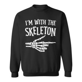 I'm With The Skeleton Halloween Costume Sweatshirt - Thegiftio UK