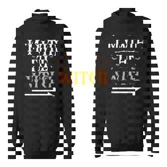 I'm With The Witch Halloween Couples Costume Sweatshirt - Thegiftio UK