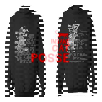 Insane Cat Posse Cute Kitten Cat Lover Sarcasm Graphic Sweatshirt - Monsterry