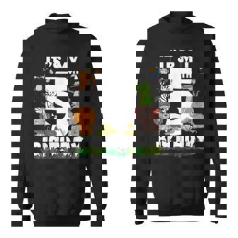 It's My 5Th Birthday Zoo Jungle Safari 5 Years Old Birthday Sweatshirt - Monsterry