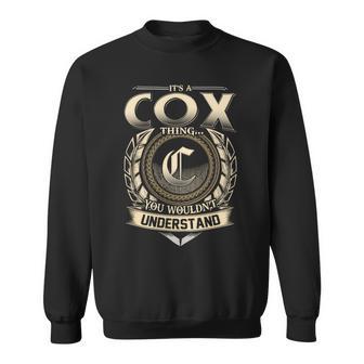 Its A Cox Thing You Wouldnt Understand Name Vintage Sweatshirt - Thegiftio UK
