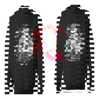 Japanese Nine-Tailed Fox Kitsune Dragon Sweatshirt - Thegiftio UK