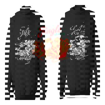 Jingle All The Way Santa Festive Sleigh Ride Sweatshirt | Mazezy