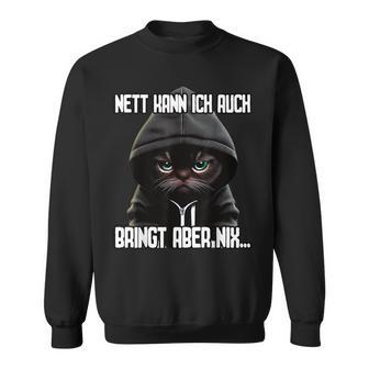 Short Sleeve Katz Ich Nett Kann Sweatshirt - Geschenkecke