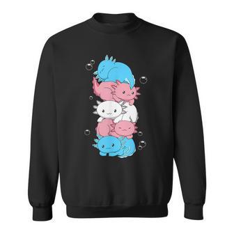 Kawaii Axolotl Heap Transgender Pride Flag Trans Lgbtq Sweatshirt - Geschenkecke