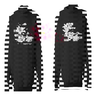 Kawaii Cat Japanese Cherry Blossom Fluffy Kitty Animal Sweatshirt - Monsterry