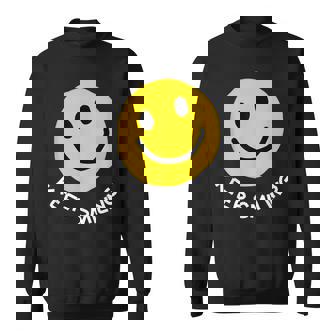 Keep Smiling Cute Happy Yellow Smile Face Positive Message Sweatshirt - Thegiftio UK