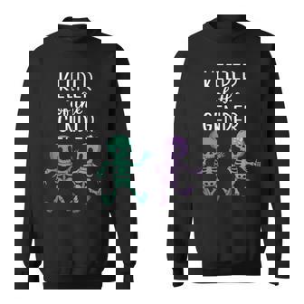 Keeper Of The Gender Halloween Skeleton Pregnancy Reveal Sweatshirt - Seseable