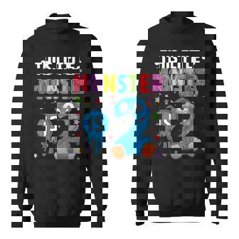 Kids Little Monster Birthday 2 Years Old 2nd B-Day Monster Sweatshirt - Monsterry
