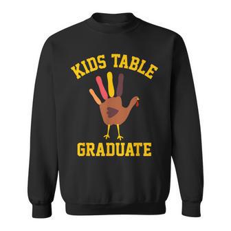 Kids Table Graduate Thanksgiving Turkey Handprint Sweatshirt - Monsterry