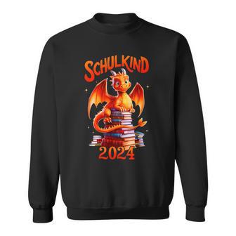 Kinder Schulkind 2024 Drache Bücher Jungen First Day At School Sweatshirt - Geschenkecke